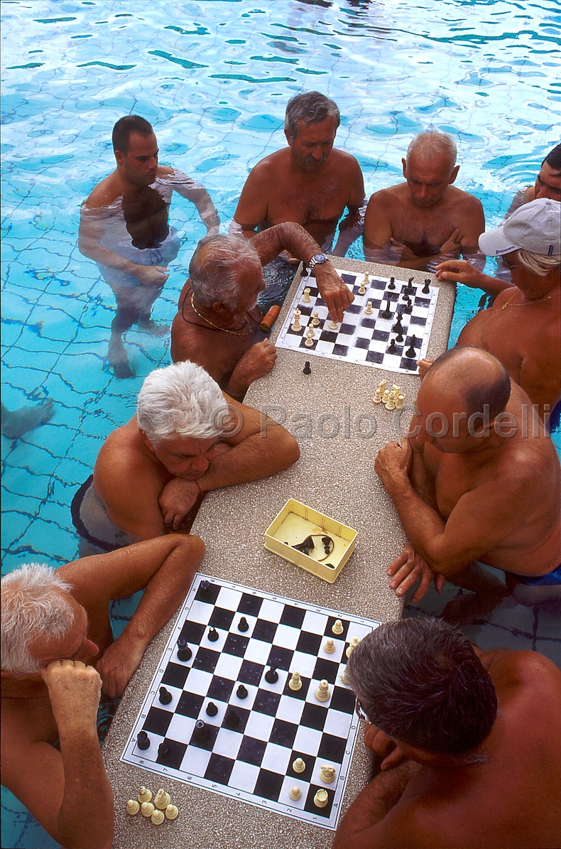 Chess Players at Szechenyi Baths, Budapest, Hungary
 (cod:Budapest 11)